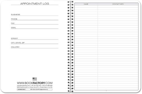 BookFactory 8 or 16 Column Appointment Book/Appointment Tracking Logbook/Notebook (8 (Eight) Columns Columnar Book Format) - 100 Pages, 12" x 11" Wire-O (APP-100-CCW-PP-(Appointment-8)) in Saudi Arabia