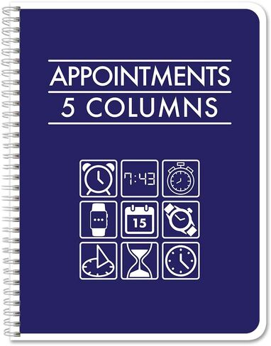 BookFactory 8 or 16 Column Appointment Book/Appointment Tracking Logbook/Notebook (8 (Eight) Columns Columnar Book Format) - 100 Pages, 12" x 11" Wire-O (APP-100-CCW-PP-(Appointment-8)) in Saudi Arabia