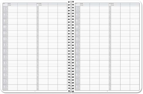 BookFactory 8 or 16 Column Appointment Book/Appointment Tracking Logbook/Notebook (8 (Eight) Columns Columnar Book Format) - 100 Pages, 12" x 11" Wire-O (APP-100-CCW-PP-(Appointment-8)) in Saudi Arabia