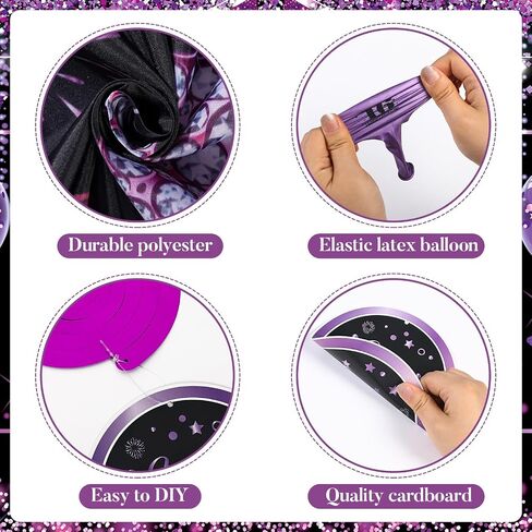 Purple Sweet 16 Birthday Decorations for Girls Purple Black 16th Birthday Banner Hanging Swirls Sweet 16 Porch Banner Backdrop Purple 16th Birthday Balloons Sash for Sweet Sixteen Birthday Party in Saudi Arabia
