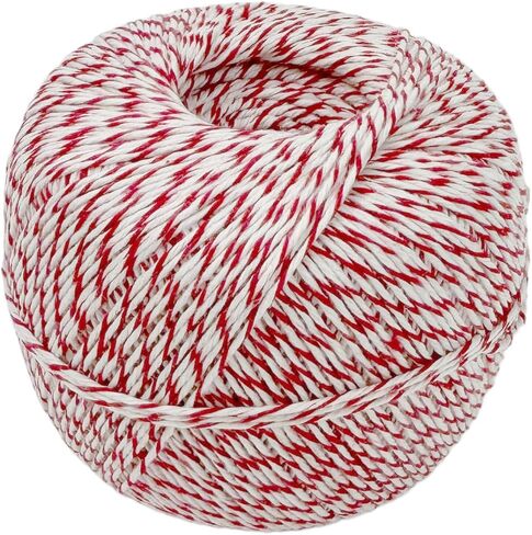 Regency Wraps Baker's Twine Ball, 800 ft. Colorful String, Cord for Tying Pastry Boxes, Wrapping Baked Goods, Gifts and DIY Crafts, Pack of 1, Red/White in Saudi Arabia