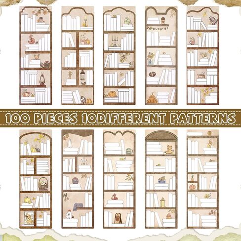 Eersida 100 قطعة من الإشارات المرجعية لتتبع الكتب وتصميم رف الكتب والإشارات المرجعية على الوجهين لصفحة القراءة وعلامات الكتاب السائبة لقراءة الإشارات المرجعية لمحبي الكتب والطلاب المعلمين (نمط الخريف) in Kuwait