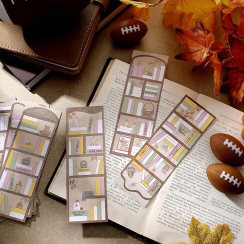 Eersida 100 قطعة من الإشارات المرجعية لتتبع الكتب وتصميم رف الكتب والإشارات المرجعية على الوجهين لصفحة القراءة وعلامات الكتاب السائبة لقراءة الإشارات المرجعية لمحبي الكتب والطلاب المعلمين (نمط الخريف) in Kuwait