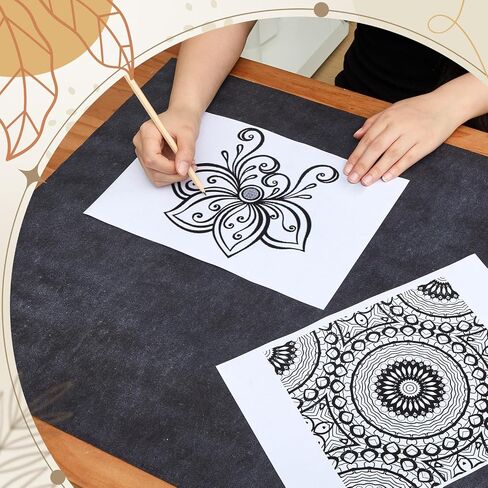 Dinifee 5 Sheets Large Carbon Paper for Tracing 20.3 x 36 Inch Graphite Transfer Paper Waxed Carbon Transfer Paper for Wood, Paper, Canvas, Woodworking Patterns, Fabric, Sketch Drawing, Black in Kuwait