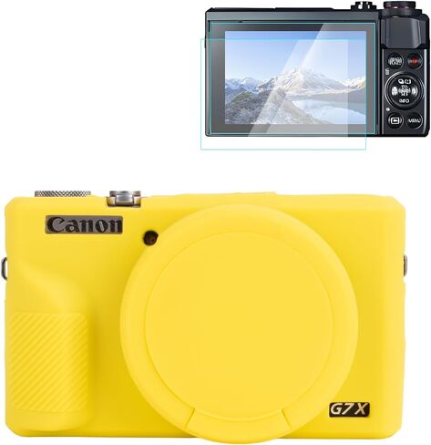 حافظة سيليكون Rieibi لجراب Canon G7X Mark III، ملحقات G7X Mark III مع واقي شاشة، طبقة حماية للشاشة لغطاء Canon G7X Mark III in Kuwait