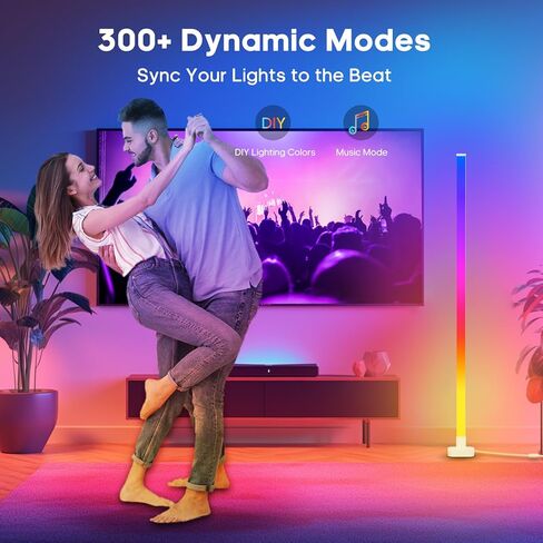 sympa 2PCS RGBIC Floor Lamp-63''Smart LED Corner Light with Alexa, App and Remote Control,360° Illumination, 16 Million DIY Colors and Music Sync - Color Changing Floor Lamp for Living Room Bedroom in Kuwait