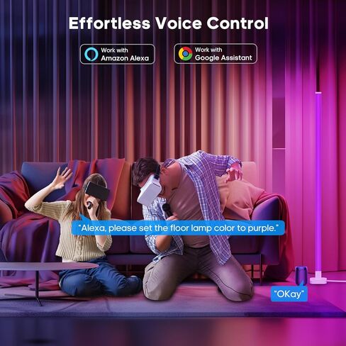 sympa 2PCS RGBIC Floor Lamp-63''Smart LED Corner Light with Alexa, App and Remote Control,360° Illumination, 16 Million DIY Colors and Music Sync - Color Changing Floor Lamp for Living Room Bedroom in Kuwait