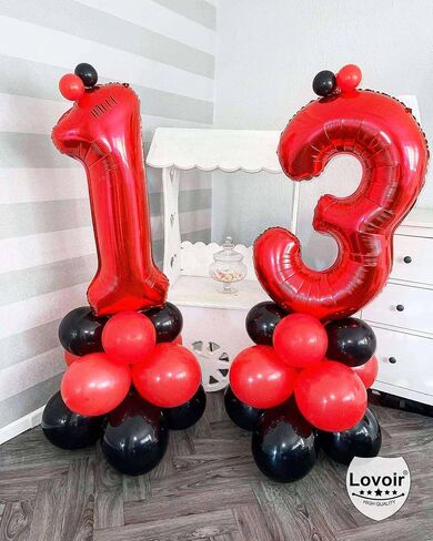 Red 11 Number Balloons, 40 Inch Giant Number 11 Balloons Foil Mylar Helium Red Number Balloons for 11th Birthday Party Supplies Anniversary Event Celebration Decorations in Kuwait