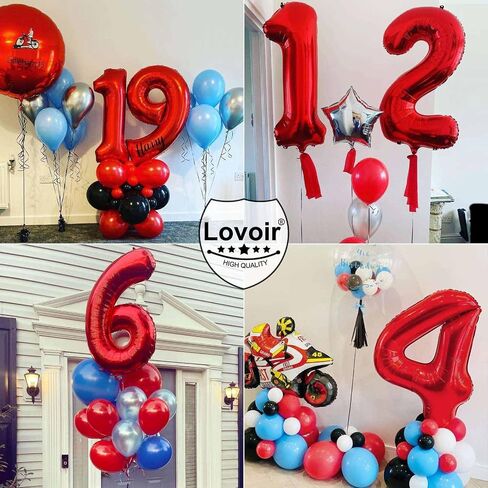 Red 11 Number Balloons, 40 Inch Giant Number 11 Balloons Foil Mylar Helium Red Number Balloons for 11th Birthday Party Supplies Anniversary Event Celebration Decorations in Kuwait
