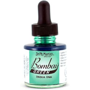 Dr. Ph. Martin's Bombay India Ink (4BY) Ink Bottle, 1.0 oz, Green, 1 Bottle