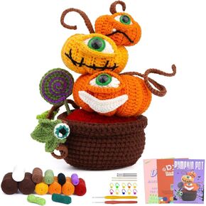 Foneso Crochet Kit for Beginner, Crochet Starter Kit for Adults Kids Women Men, with Step-by-Step Video Tutorials, Complete Kit Included (Colored Dinosaur)