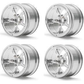 MOHERO 2.2" Beadlock Wheels Rims for 1/10 Scale RC Crawler Car Axial Wraith TRX-4 D90 Pack of 4 (Silver)