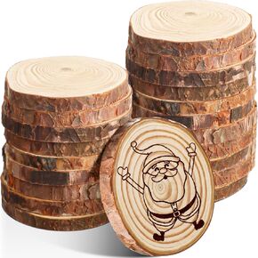 Giegxin 15 Pcs Unfinished Wood Slices for Centerpieces Baby Shower Wedding Party Centerpieces Woodland DIY Circles Crafts Wedding Table Decor Ornament(7-8 Inch)