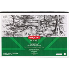 Derwent Academy Drawing Paper Pad, 40 Sheets, 18" x 12", Heavyweight (54982)