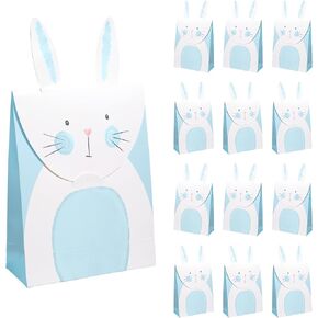 Cheerland Bunny Party Favor Bag Pink Goodie Gift Bags for Easter Bunny Birthday Decorations Bunny Party Favor Bags for Kids Rabbit Theme Birthday Party Supplies - Pack of 12