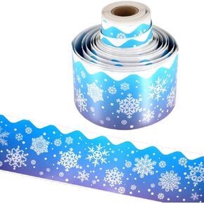 Outus Christmas Bulletin Borders 49 ft Snowflakes Winter Bulletin Board Decorations Holiday Decoration Borders for School Classroom Office Christmas Party Decoration Supplies