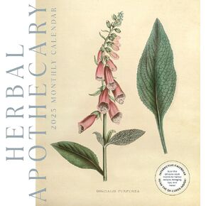 Vintage Herb Poster Calendar 2025 | 12" x 24" Herbal Apothecary, 12 Month Wall Calendar | Marble City Press | Flowers, Herb Garden, Wildflower, Gardening, Medicinal, Botanical Wall Calendar, Herbalism. Includes QR Codes that lead to recipes and info about