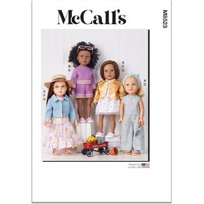 McCall's M8523OS 18" Doll Clothes Sewing Pattern Packet, Design Code M8523, Sizes One Size