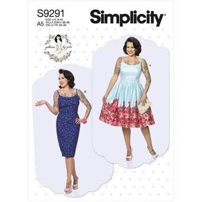 Simplicity Misses' Princess Seamed Close-Fitting Dress Packet, Code 9291 Sewing Pattern, Sizes 6-14, White