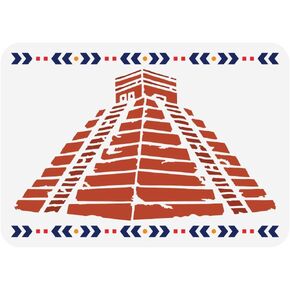 FINGERINSPIRE Mayan Aztec Pyramid Stencil 8.3x11.7 PET Egyptian Pyramids Spraying Stencil Reusable Ancient Architecture Drawing Stencils Architecture and Local Themes Painting Stencils Wall Template