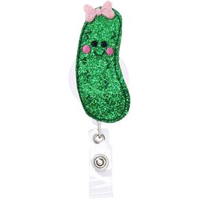 Pickle Retractable Name Card Badge Holder Reel with Alligator Clip, 24 inches Thick Pull Cord