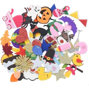 Random 46pcs Felt Letter Board Accessories Holiday Seasonal Fall Icons Felt Board Decoration Message Board Symbols Combo (Board Not Included)