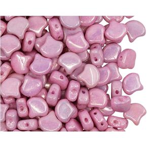 100 pcs Ginko Beads 7.5x7.5x3.4 mm, 2 Holes, Mix Bronze Green, Czech Glass