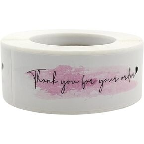 Thank You for Your Order Stickers, 500 Pieces Labels in 2 Rolls Large Self-Adhesive Decoration for Holiday, Parties, Home, School, Office (Original)