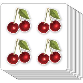 Cherry Fruit Cherries Stickers 1in for Scrapbooking, Arts, Craft, Kids DIY, Calendars Journals 80-Pack