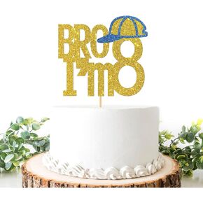 Bro I'm 8 Cake Topper, 8 is Great, Happy 8th Birthday Cake Picks for Boys, 8 Year Old Birthday Party Decorations Supplies Photo Booth Props