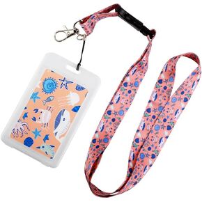 Stylish Cotton Lanyard Keychain with Breakaway Clasp - Dachshund Durable ID Badge Holder & Keychain for Students and Professionals - Includes Vertical Card Case