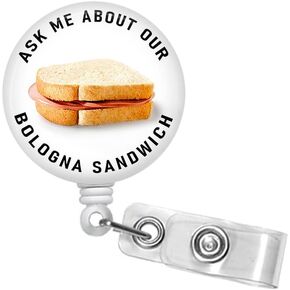 Ask Me About Our Turkey Sandwiches Badge Reel - 1.5" Retractable Badge Holder - Funny Nurse Badge Holder - ER Nurse Badge - Lanyard #326 (Turkey)
