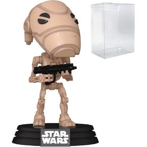 POP Star Wars: The Phantom Menace 25th Anniversary - Battle Droid Funko Vinyl Figure (Bundled with Compatible Box Protector Case), Multicolored, 3.75 inches, STL296197
