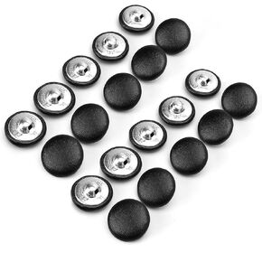20PCS Faux Leather Covered Buttons, 0.79" Large Round Botones Para Tapicería for Upholstery Tufting Knitting DIY Handcraft, Fabric Coat Blazer Jacket, Furniture, Shoe Decoration, Couch Cushions(Black)