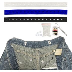 20pack Pant Waist Tightener Waist Adjuster for Loose Pants Jean Buttons for Jeans Suitable for Men Women Kids(Blue,White,Black)