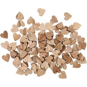 100Pcs 0.5" Wooden Hearts for Crafts, Small Unfinished Wood Heart Cutout Slices Heart-Shaped Wooden Craft DIY Craft Heart Sign Tag for Valentine‘s Day Birthday Party Wedding Decoration
