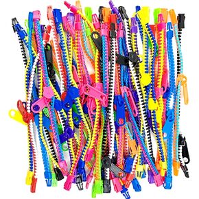 25PCS Zipper Bracelets Fidget Toys 7.5 Inches Sensory Toys Bracelet for Birthday, Party Favors, School Students, Goodie Bags