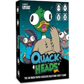 Chicken Challengers Quack Heads Card Game The 4D Rock Paper Scissors Bluffing Party Game | Competitive and Fun for Adults & Teens, 2-6 Players, Ages 13+, Perfect for Party and Family Game Nights