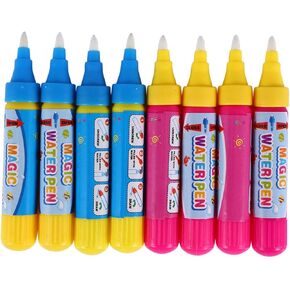 8Pcs Water Doodle Pens Aqua Drawing Doodle Pens Magic Replacement Water Pen Kid Painting Writing Mat Pen Doodle Play Tool