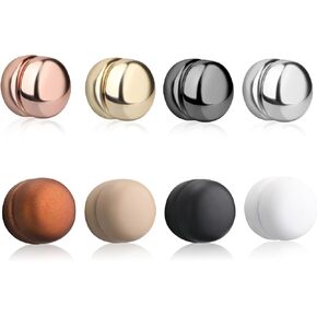 8 Pairs Hijab Pins Powerful Magnetic Hijab Pins, Multi-Color Hijab Magnets, Multi-Use Pinless Magnetic Hijab Pins for Scarves & Clothing, Includes Shiny & Matte Styles(Flat Circle)