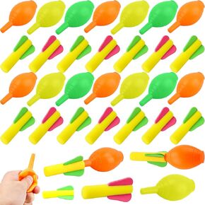 18 Pcs Foam Rocket Launcher with 18 Pcs Squeeze Launcher and 18 Pcs Foam Rockets for Kids Goodie Bag Fillers Birthday Christmas Easter Party Favors, Random Color