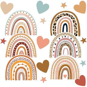 Zonon 108 Pcs Bulletin Board Cutouts Accent Boho Paper Cutout Cut-Outs with Glue Point Bulletin Board Classroom Decoration for Teacher Student Back to School Party Supplies(Wildflower)