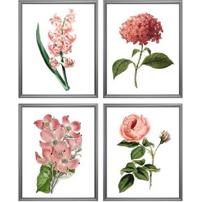 Kose Paint by Numbers for Adults Beginner and Kids,Easy Paint by Number, Rolled Wrinkle Free Canvas, DIY Oil Painting Kit -Pink Flowers 16''x20'' (Without Frame)