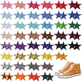 86 PCS Star Iron on Patch Sew on Star Embroidered Patches Iron On Star Embroidered Patch Applique Mini 5 Star Embroidered Patches Appliques Embellishments for Clothing Backpack Repairing Decorations