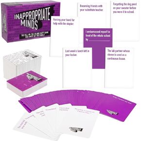 SCS Direct Inappropriate Minds - Hilarious Fill-in-The-Blank Party Game for (Most of) The Family - 60 Question & 199 Answer Cards - Ages 8+ - Fun for Kids, Tweens & Teens - Fun Game Night, Xmas Gift