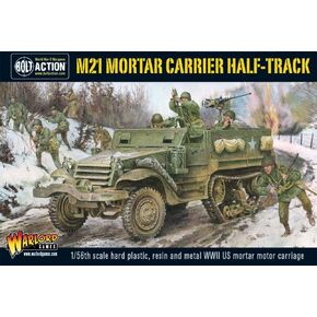 Warlord Bolt Action M21 Mortar Carrier Half-Track 1:56 WWII Table Top Wargaming Plastic Model Kit 402613002, Small