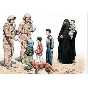 MASTER BOX Help Yourself, Please US Soldiers with Iraq Children 8 FIG 1/35 35159