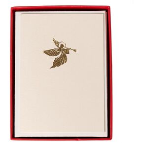 Graphique Angel Cards | Pack of 15 Cards with Envelopes | Christmas Greetings | Blank Inside | La Petite Noel Collection | Embossing and Gold Foil Accents | Boxed Set | 3.25" x 4.75"
