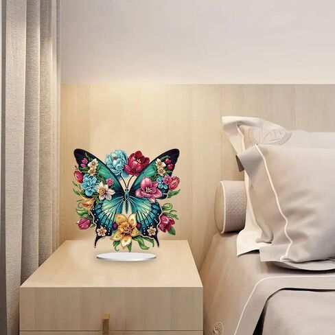 ARTopet DIY Diamond Desktop Ornament Special Shaped Crystal Flowers Butterflies Diamond Art Painting Tabletop Ornaments Single Sided Diamond Home Decor in Saudi Arabia