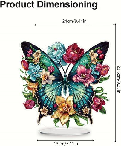 ARTopet DIY Diamond Desktop Ornament Special Shaped Crystal Flowers Butterflies Diamond Art Painting Tabletop Ornaments Single Sided Diamond Home Decor in Saudi Arabia